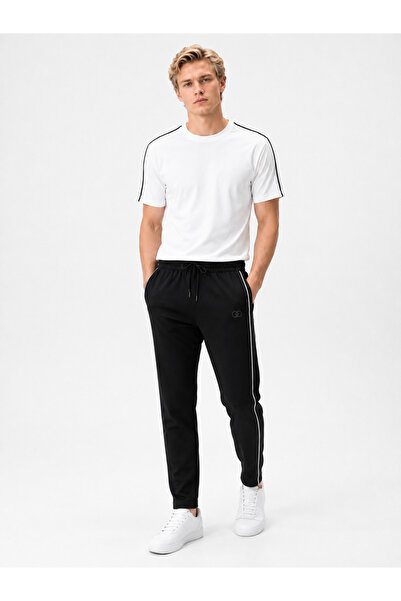 FORMO Men's Zippered Pocket Sports Sweatpants/High-Quality Basic T-Shirt Set