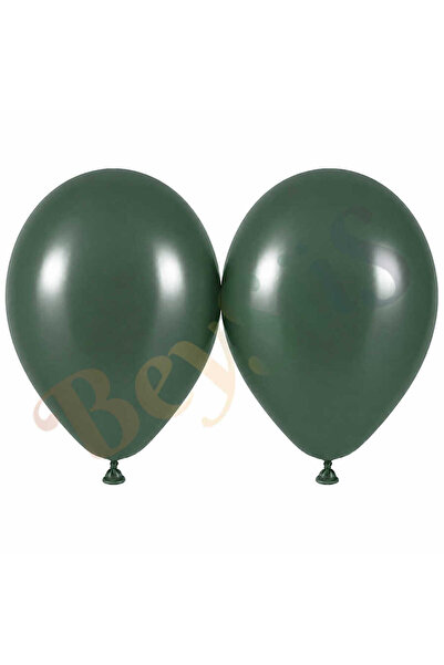 BeySüS Winter Green Color Latex Retro Balloon (50 cm) - 2 Pieces