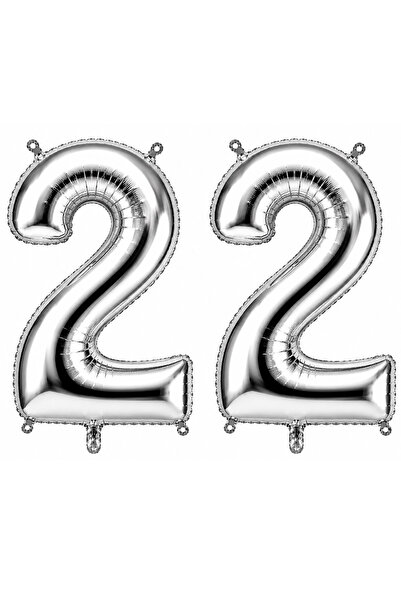 BeySüS 22 Foil Balloons Silver Color (36 cm)