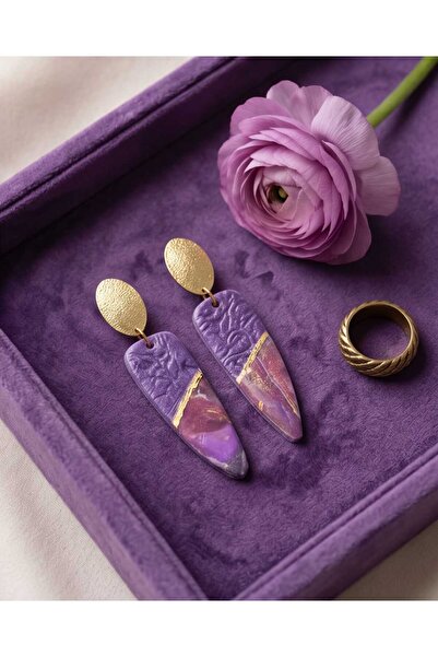 Dodemert Home Pavlonya Papatya Purple Dreams Series 7 Polymer Clay & Epoxy Ha...