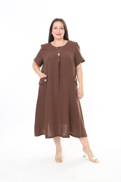 XL Modam Women's Plus Size Muslin Fabric Plus Size Dress
