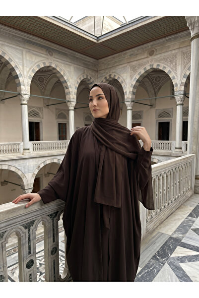 Markasız ucuz Medine İpeği Yarasa Kol Kahverengi Abaya