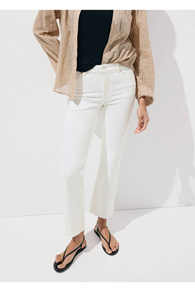 MANGO Woman Sienna flare crop jean pantolon