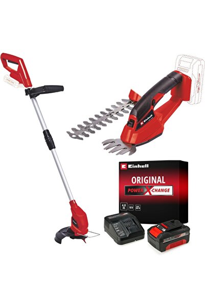 Einhell GC-CG 18 Li + GC-CT 18/24 Li Akülü Çim Makası ve Kenar Kesme Seti (4,...