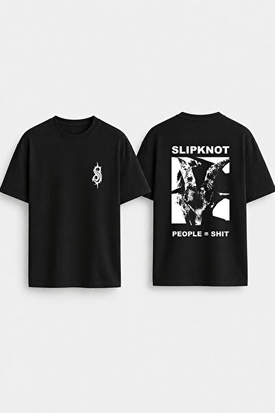 cesita Slipknot majica sa širokim izrezom i širokim rukavima, crna majica