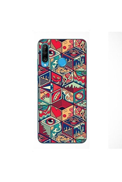 OEM Husa compatibila cu Huawei P30 Lite Silicon Gel Tpu Model Pop Art Geometric
