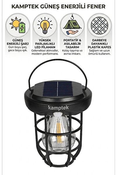 kamptek kamp teknolojisi Kamptek Güneş Enerjili Solar Kamp Dış Mekan Bahçe Ka...