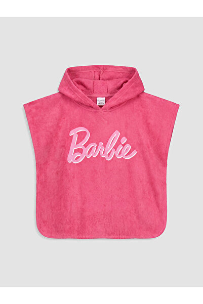 LC Waikiki Fuchsia Barbie Printed Girls' Poncho Towel