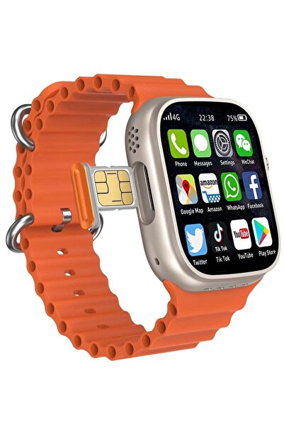 Modio 4G Ultra Smart Watch with 2.2 Inch HD Display – SIM Support, Gold – Sty...