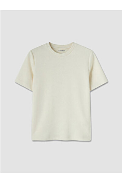 LC Waikiki New Season Ecru Soft Touch Women's Sports T-Shirt