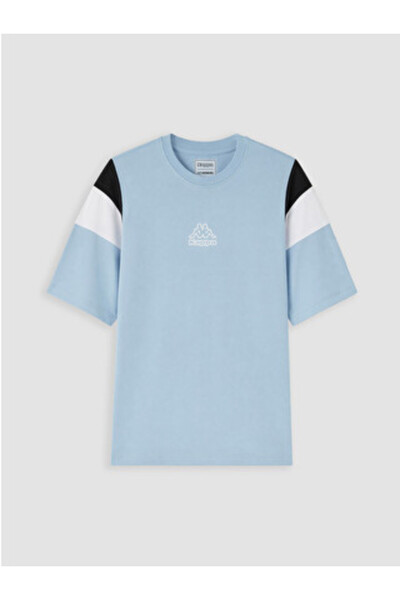 LC Waikiki New Season Blue Crew Neck Embroidered Unisex T-Shirt