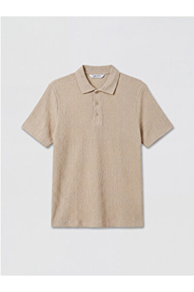 LC Waikiki New Season Beige Polo Collar Men's T-Shirt
