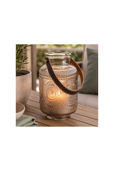 OEM Vaza Decorativa din Sticla Nude cu Maner Tip Curea Ø12x18cm