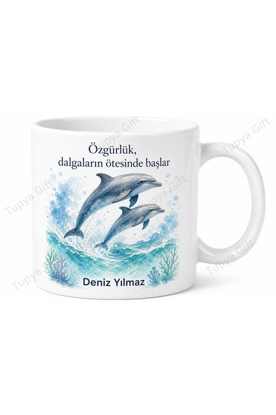 Tupya Gift Dolphin Themed Printed Mug Cup Gift Special Design for Sea Lovers
