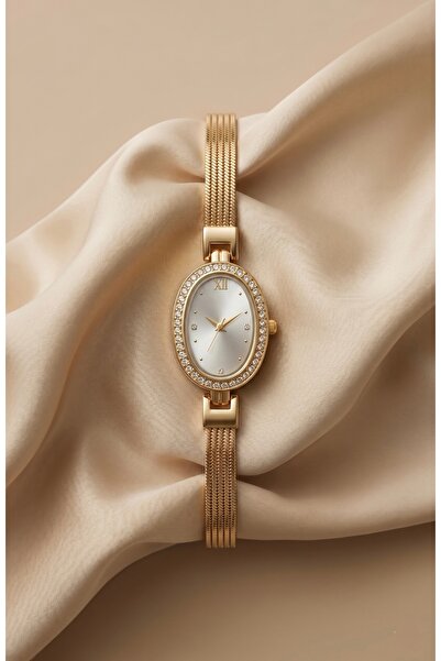 KLISHE Butik Women's Steel Watch Gold Color Oval Case Vintage Watch Old Money...