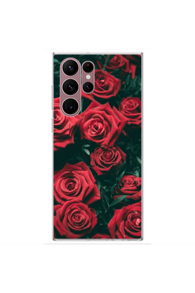 Other Samsung S22 Ultra Red Roses Transparent Silicone TPU Θήκη
