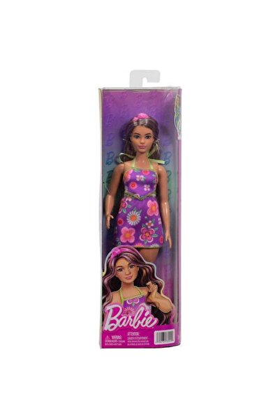 Barbie Κούκλα Φασιονίστας # 244 με Φλοράλ Φόρεμα Halter, Καστανά μαλλιά με μω...