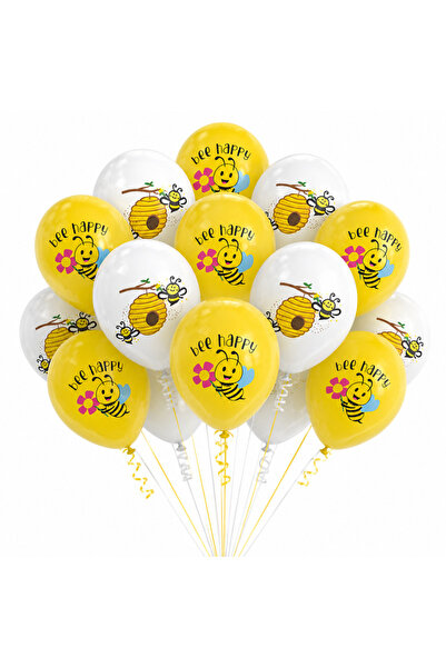 Ropet Top Bottom Set of 20 Bee Happy Latex Balloons, 30 cm,