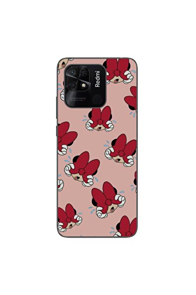 OEM Калъф за Xiaomi Redmi 10C, силиконов гел TPU, с десен Мини, червен