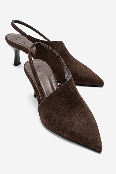 LuviShoes YAREL Дамски кафяви велурени обувки на ток