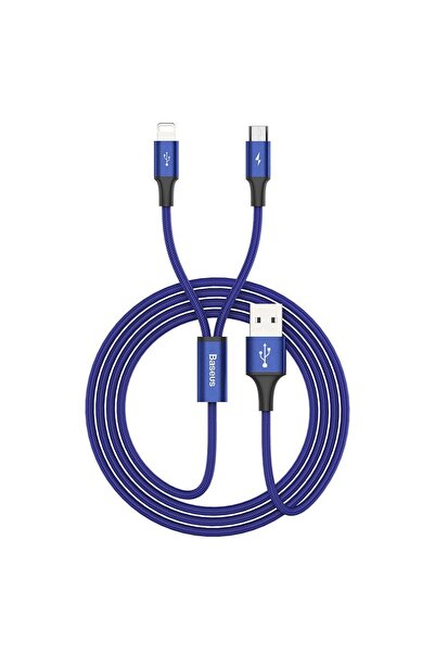 Baseus Cablu de date USB rapid 2 în 1 Lightning / micro USB 3A 1.2m albastru