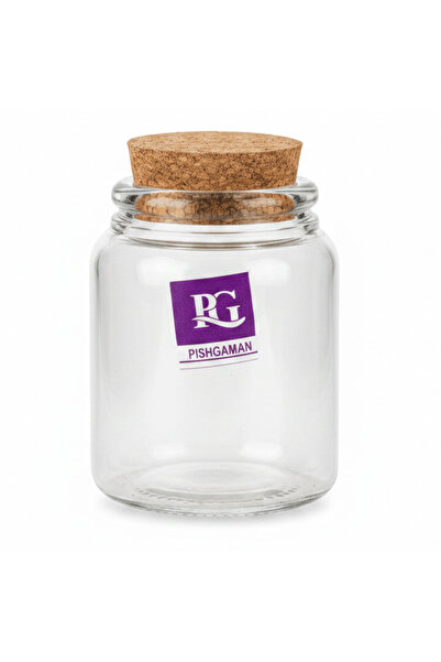 AKDC Pishgaman Glass Jar with Cork Lid | 8×6 cm