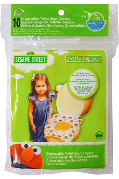 Sesame Street Potty Topper Disposable Stick-in-Place Toilet Seat Covers, 10-C...