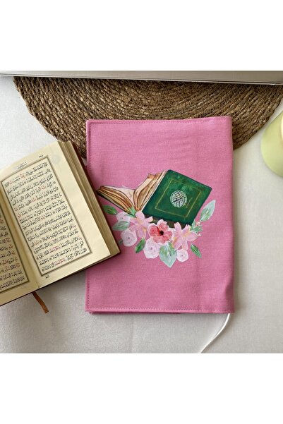 DUTTDİKİM PEMBE hafız boy kur'nı_ı kerim ve kitap kılıfı-sağdan açılır-su iti...