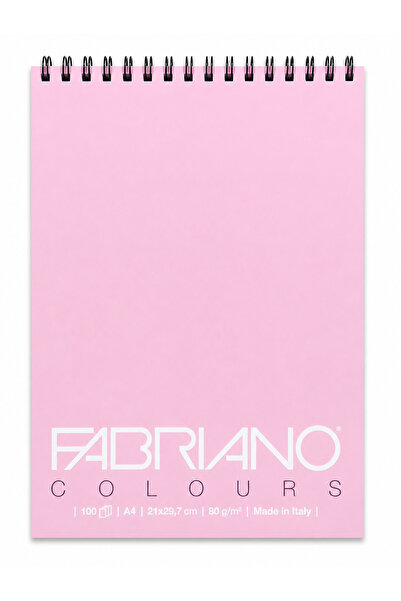 Fabriano Caiet de scris Colors A4 100 de pagini cu spirală - Rosa