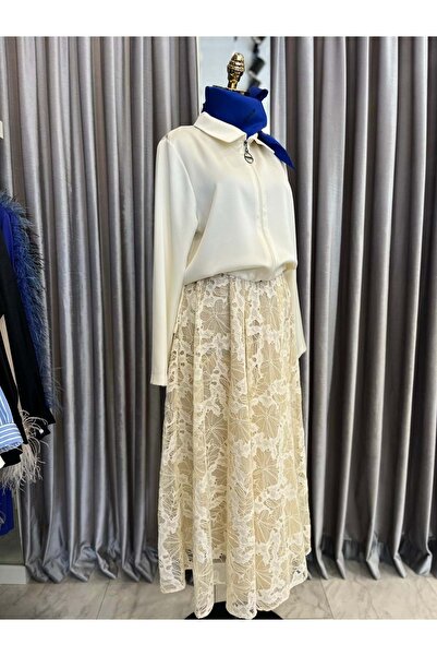 Modario Hale Lisa Lace Skirt Suit - Cream - 1