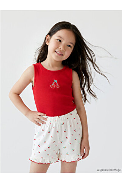 LC Waikiki New Season Red Printed Girls' Undershirt 2-Pack