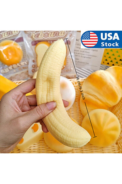 Mag Ayla Jucărie antistres squishy banană, senzorială, de strâns, cadou, cu r...