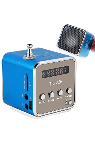 Ayawaska Mini Boxa Portabila cu Radio FM si MP3 Player, LED, Display LCD, 45d...