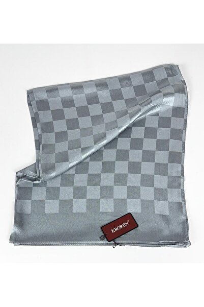 KROREN Crepe Jacquard Checkered Pattern Shawl - 70 X 190 - 7379-71