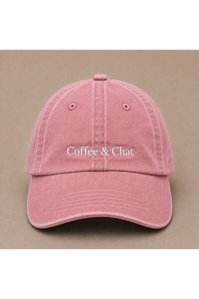 WeavedCo Coffee & Chat Embroidered Vintage Washed Cap Hat