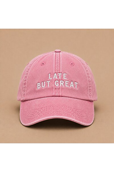WeavedCo Late but Great Embroidered Vintage Washed Cap Hat