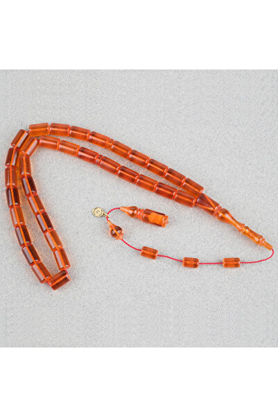 LapisDo Fire Amber Old Statue Object Capsule Cut 7X12Mm Prayer Beads