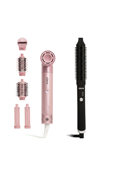 Clara Hair Styling & Straightening Kit - Multi-Use Dryer & Slim Thermal Brush...