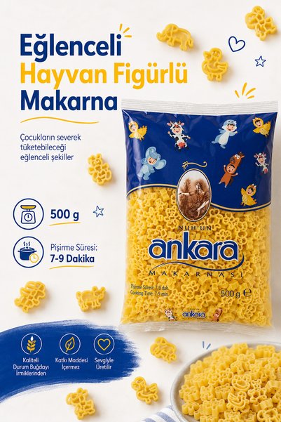 Nuh'un Ankara Hayvan Figürlü Makarna 500 gr