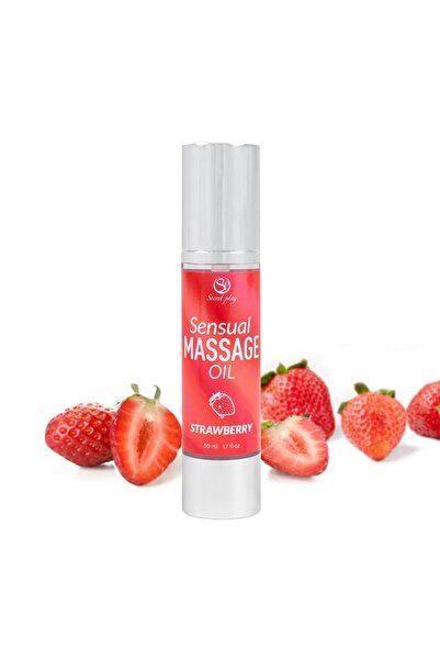 SECRET PLAY Ulei de masaj senzual cu căpșuni 50 ml.