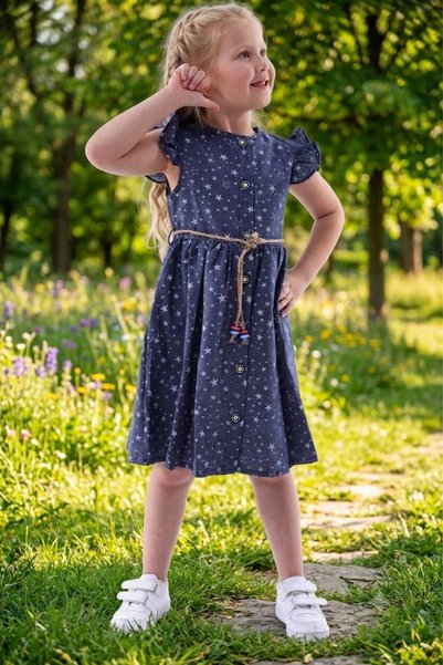 tny kids collection Summer Girl's Star Printed Dress