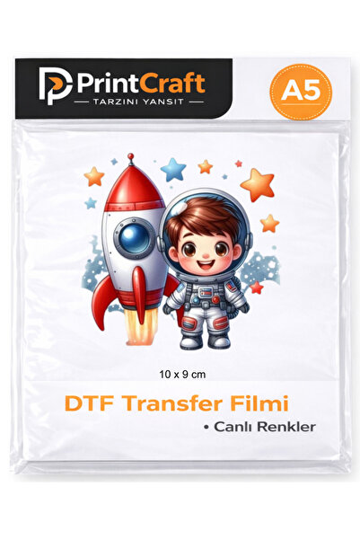 PRİNTCRAFT RENKLİ DÜŞLER ATÖLYESİ 9x10 cm Astronot Çocuk Modeli Ütü ile Yapış...