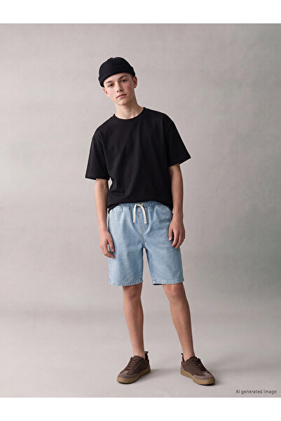 LC Waikiki Nevavm Boys' Jean Shorts with Elastic Waist