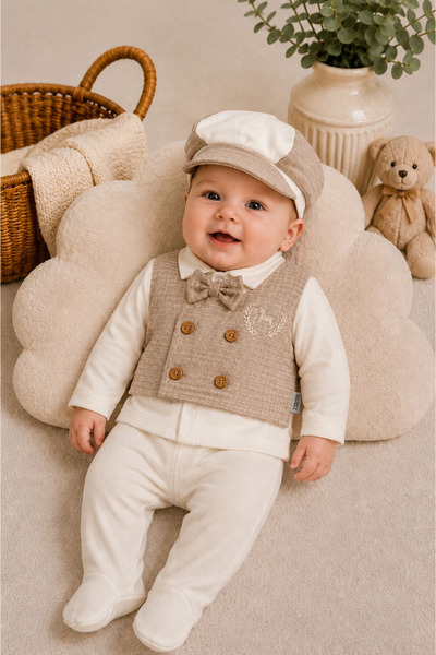 My Babies Label مجموعة بطانية ليتل برنس بتفاصيل مطرزة، 10 قطع لحديثي الولادة ...