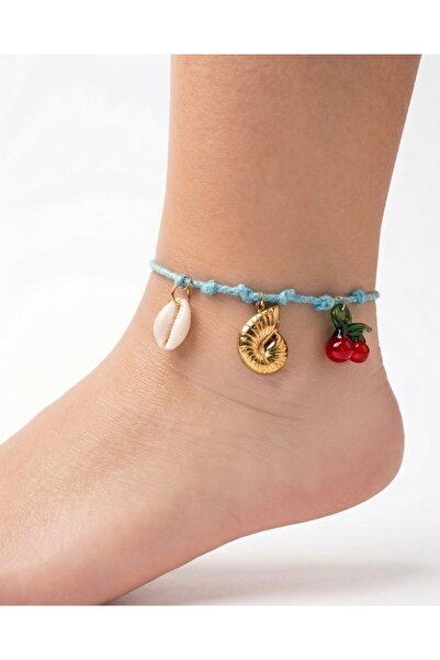 MARENNE Deniz Charm Detaylı İp Çelik Kadın Halhal (19+5 cm)