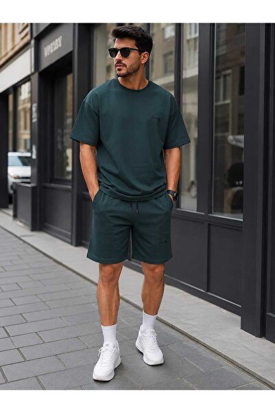 wera Ανδρικό, μισό oversized, άνετη εφαρμογή, σετ 2 τεμαχίων: σορτς και μπλου...