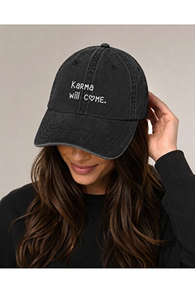 WeavedCo قبعة كارما ويل كوم المكتوبة القابلة للغسل بتصميم عتيق