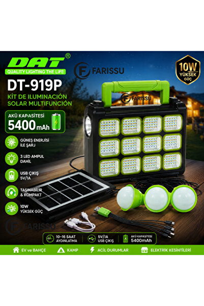 farissu DT-919P Bluetooth ve Radyolu Solar Kamp Lambası ve Aydınlatma Kiti