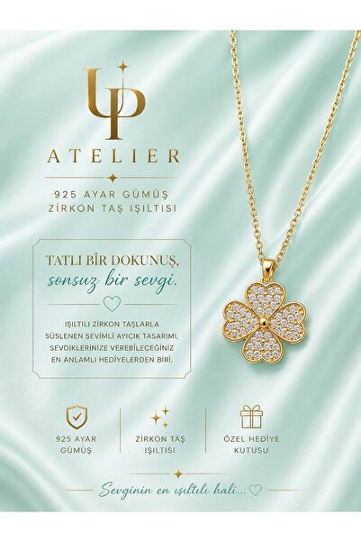 Up Atelier 925 Ayar Gümüş Yonca Kolye