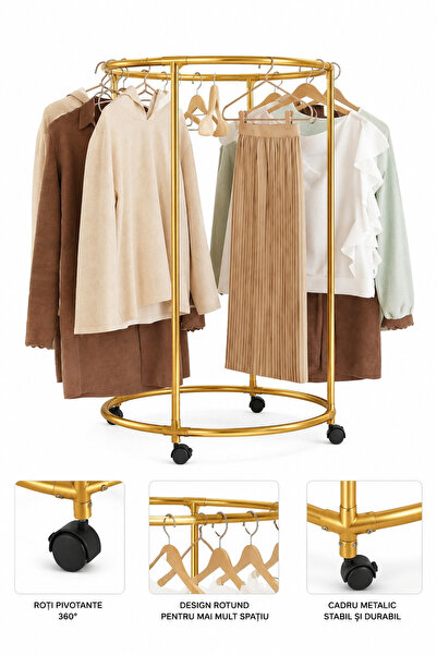 OEM HomeRoy – Rotating Clothes Stand 130x75 cm, Metal, with Wheels